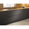 Grey Glossy Lacquer Acrylic Kitchen Cabinet With Island